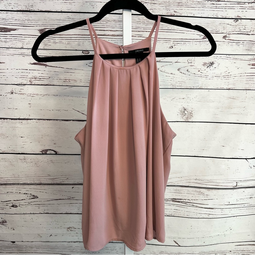 Forever 21 Blush Pink Flowy Blouse Top Medium